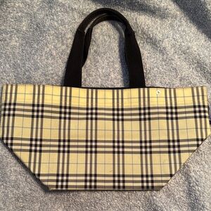Burberry Yellow and Black Checkered Tote